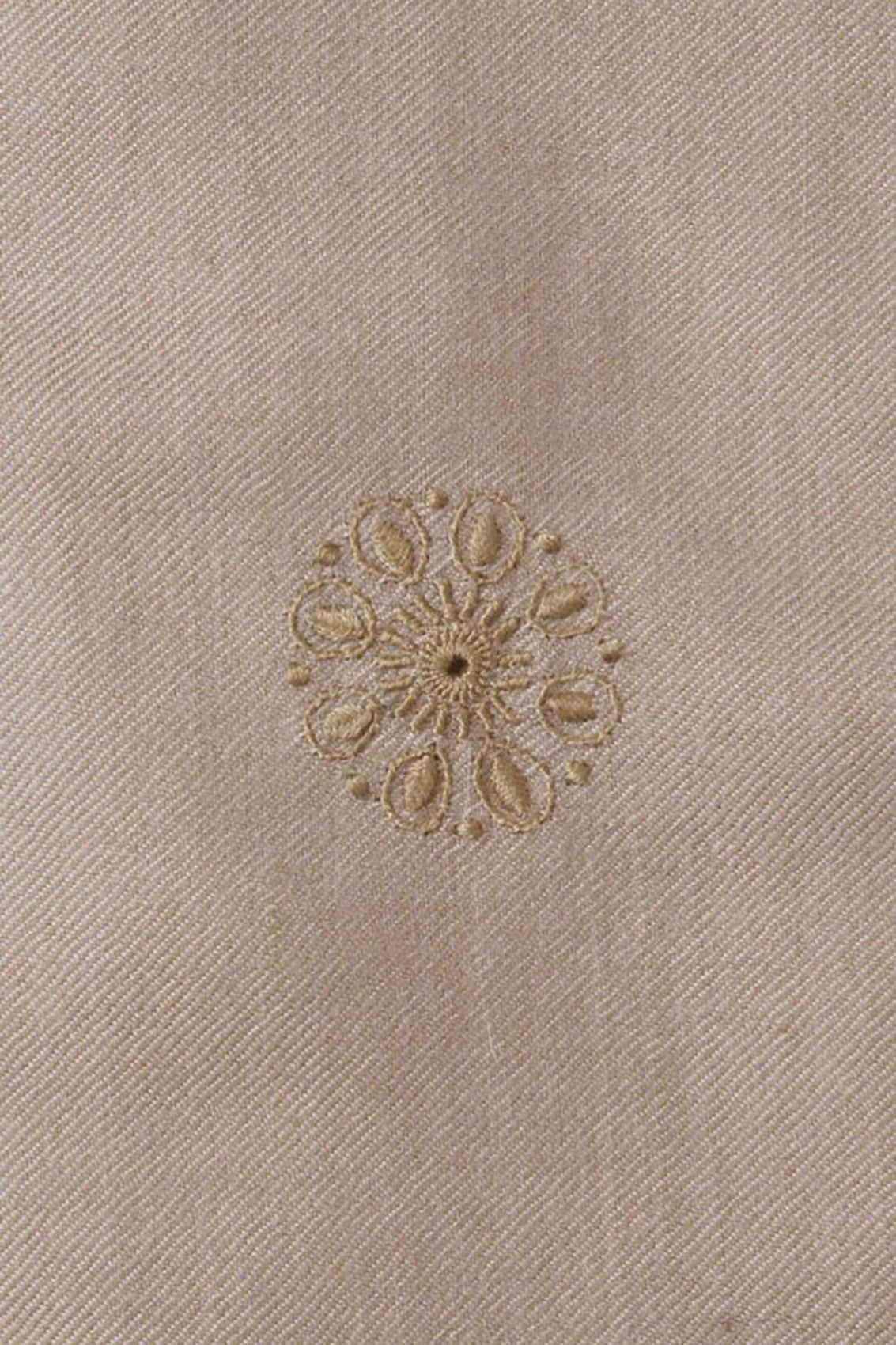Ada Hand Embroidered Fawn Pashmina Lucknowi Chikankari Stole A244510