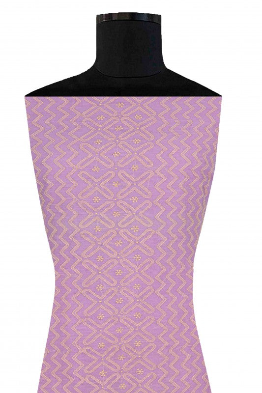 Ada Hand Embroidered Mauve Chanderi Chikan Unstitched Kurta Piece-A586419