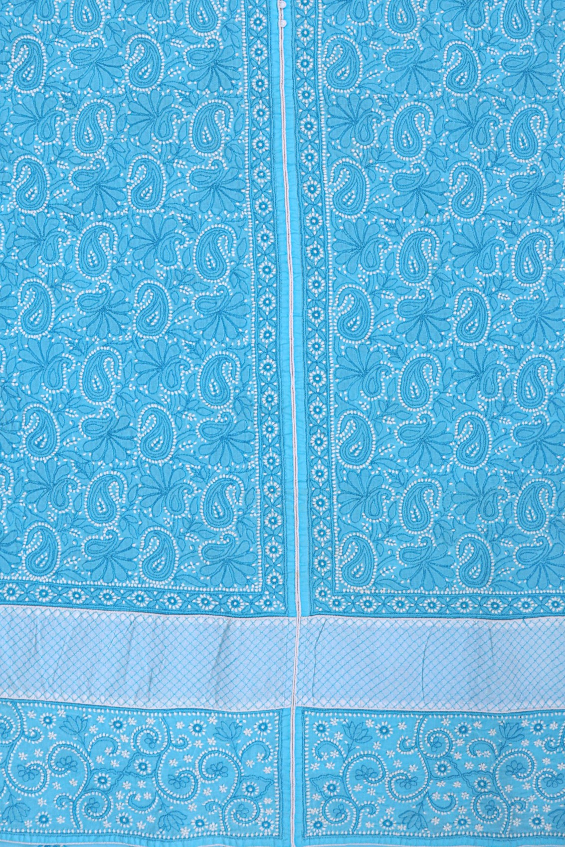 Ada Hand Embroidered Sky Blue Cotton Lucknowi Chikankari Unstitched Suit Piece 01A227033