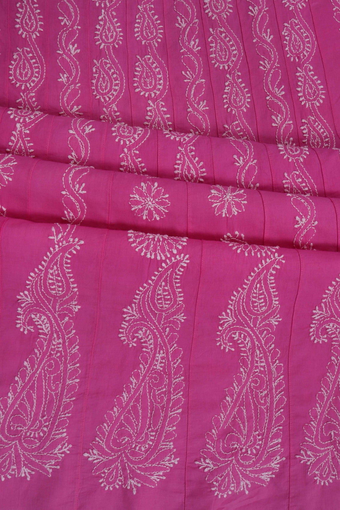 Ada Hand Embroidered Pink Cotton Lucknowi Chikankari Semi-Stitched Anarkali Kurta Piece A360783