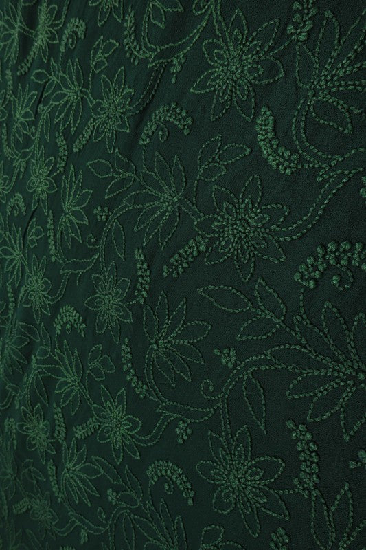 Ada Hand Embroidered Dark Green Georgette Lucknowi Chikan Unstitched Kurta Piece A536658