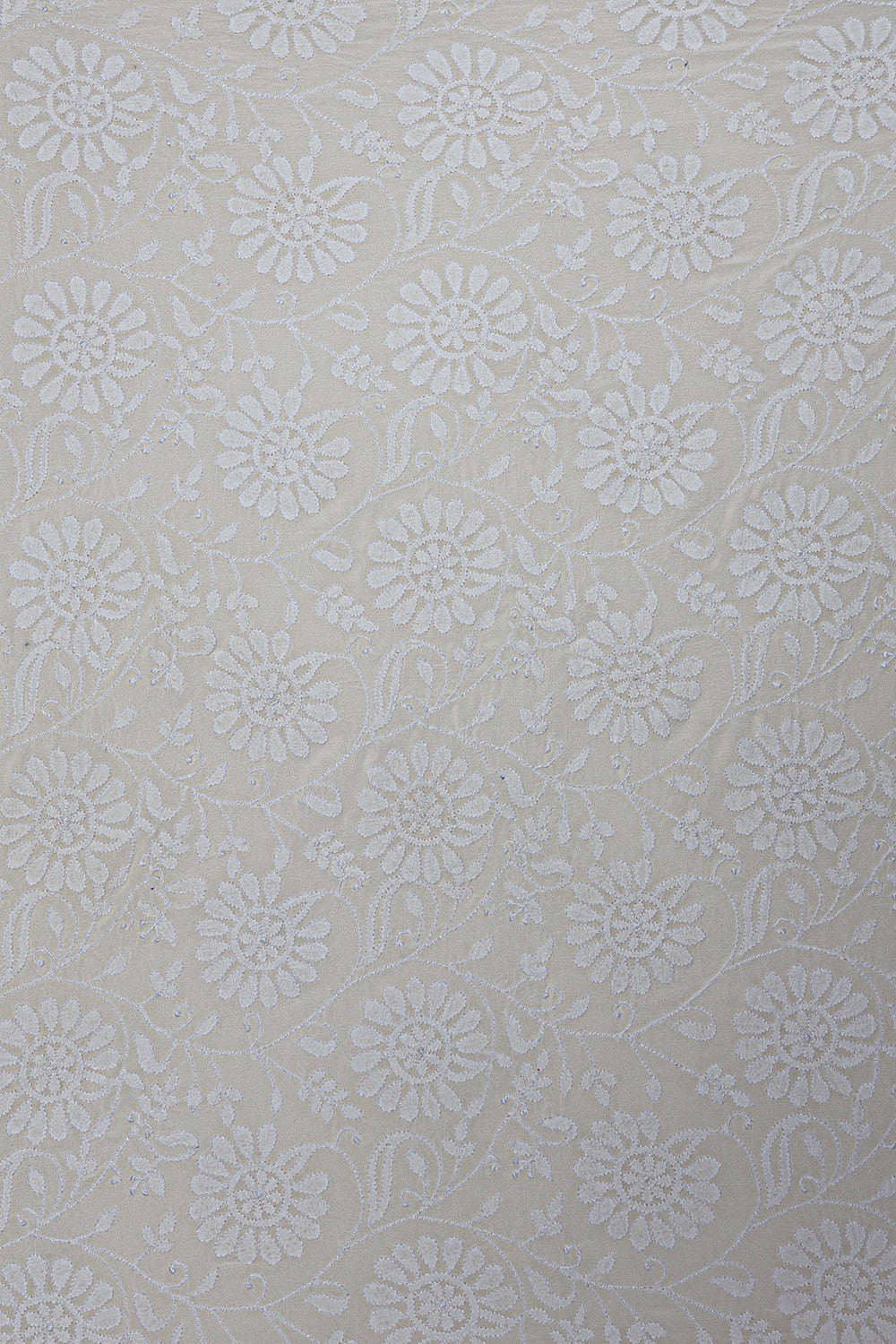 Ada Hand Embroidered White Pure Georgette Lucknowi Chikankari Saree  A456833