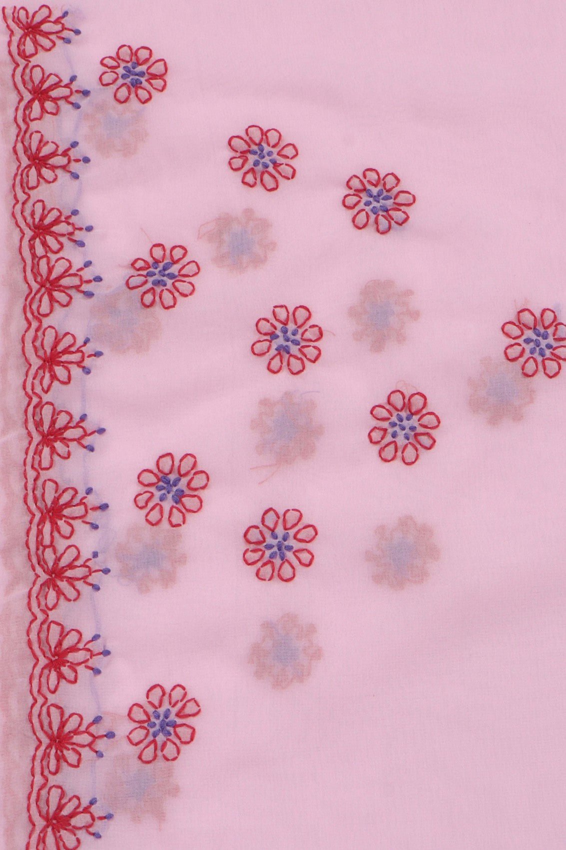 Ada Hand Embroidered Light Pink Georgette Lucknowi Chikankari Saree With Blouse A398464