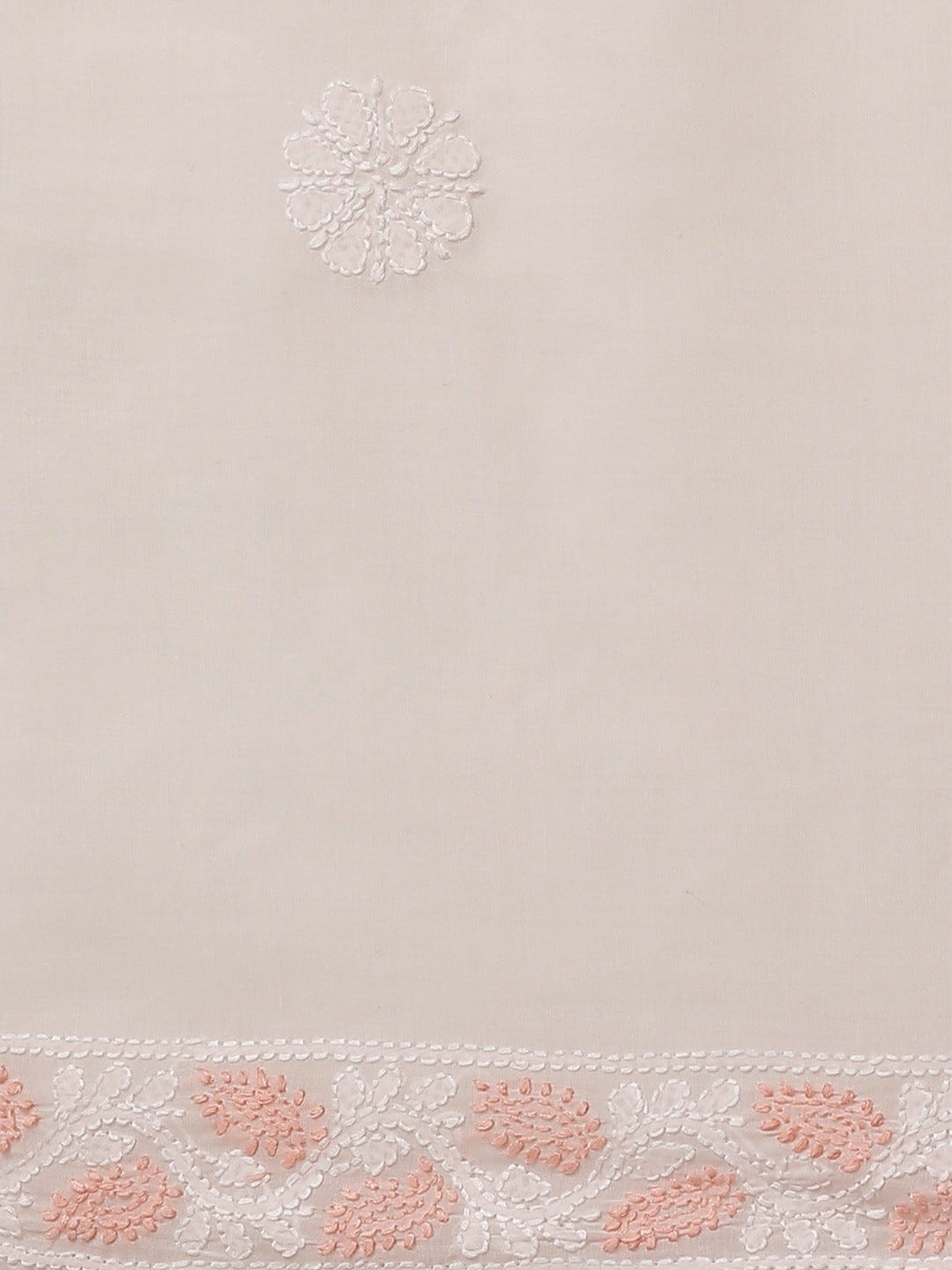 Ada Hand Embroidered Pink Cotton Lucknow Chikan Saree With Blouse A311320