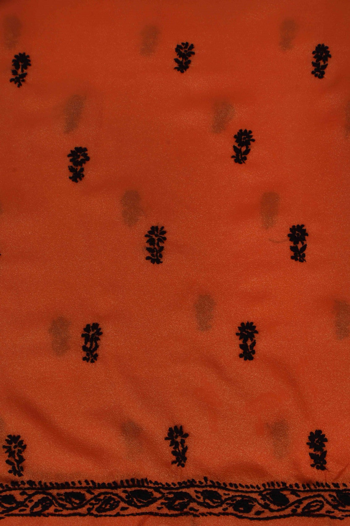 Ada Hand Embroidered Orange Georgette Lucknowi Chikankari Unstitched Kurta Piece A316182