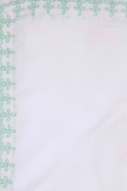 Ada Hand Embroidered White Cotton Lucknowi Chikankari Table Cover A475725