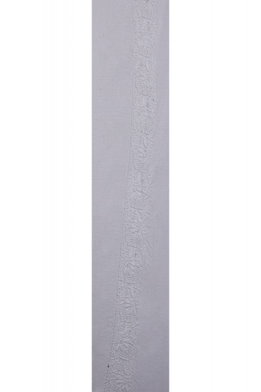 Ada Hand Embroidered White Cotton Lucknowi Chikan Unstitched Men's Kurta Piece A218074