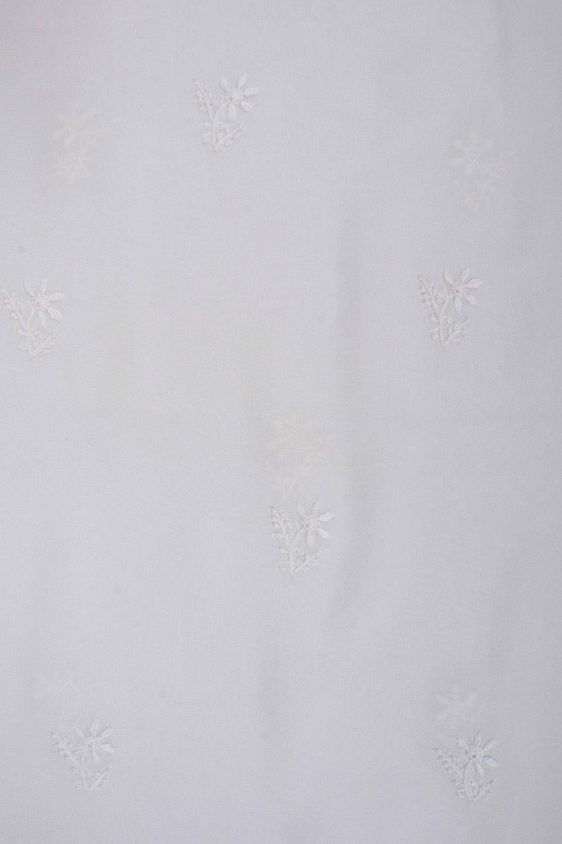 Ada Hand Embroidered White Pure Georgette Lucknowi Chikankari Unstitched Kurta Piece A114900