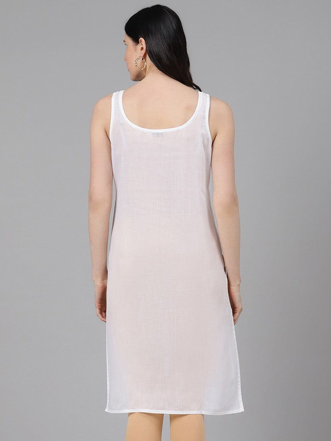 Ada White & Orange Cotton Long Slips Combo Of 2 A111140.
