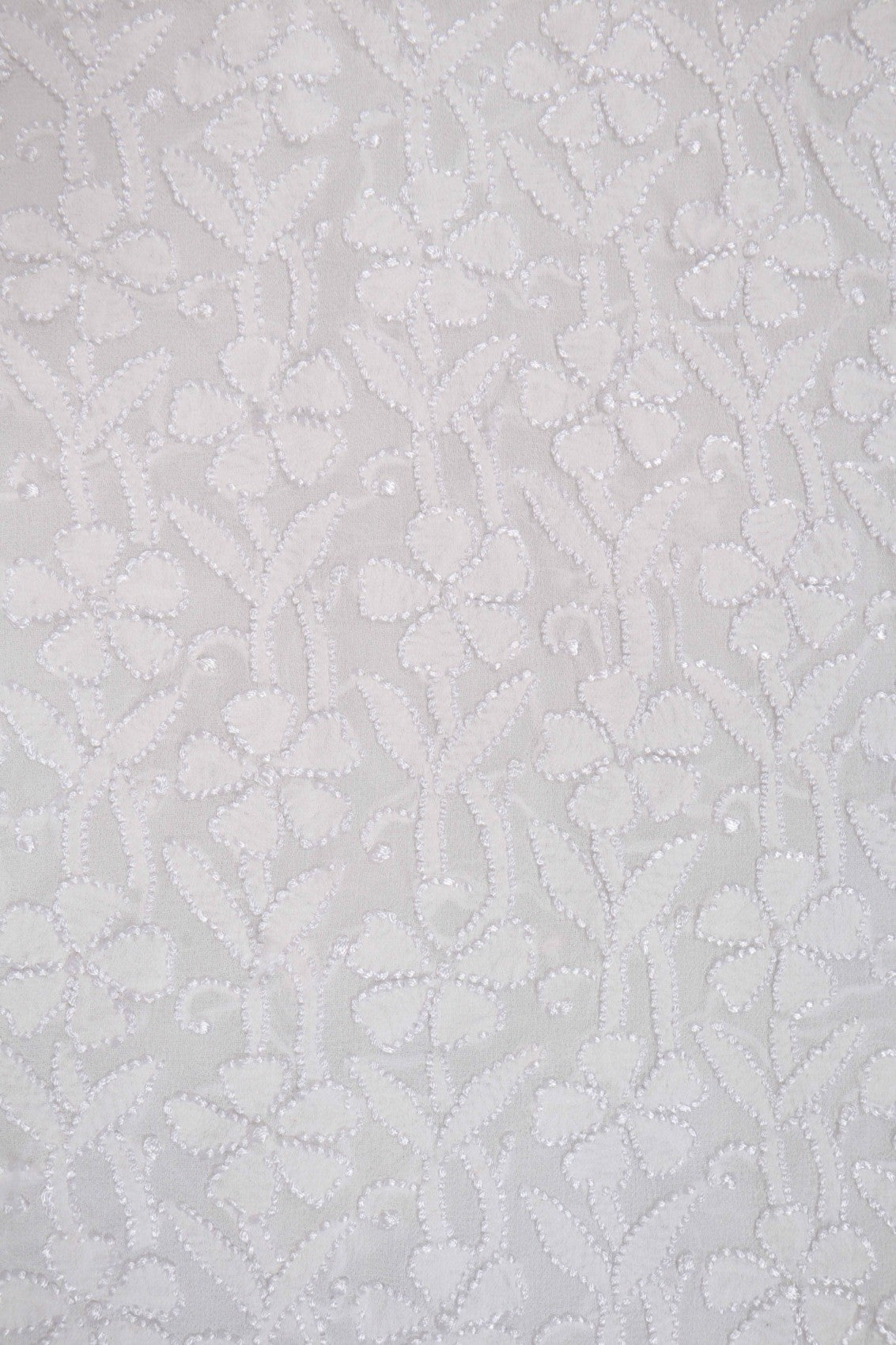 Ada Hand Embroidered White Pure Georgette Lucknowi Chikankari Unstitched Kurta Piece A148142