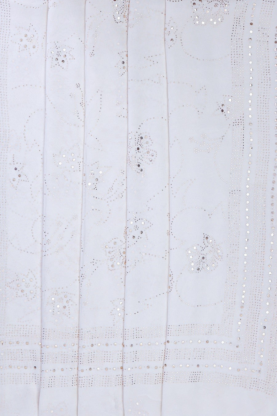 Ada Hand Embroidered White Pure Georgette Lucknowi Chikankari Saree / Blouse with Muqaish Work A617657