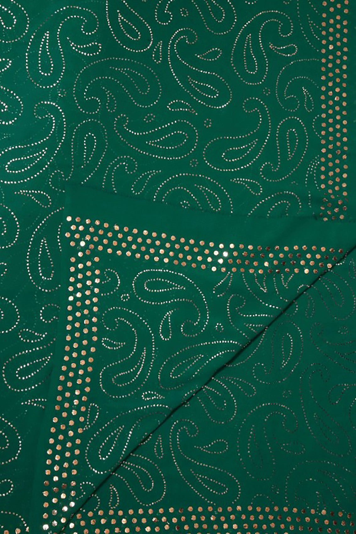 Ada Hand Embroidered Teal Green Pure Georgette Lucknowi Chikankari Dupatta With Muqaish Work A607678