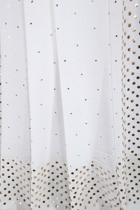 Ada Hand Embroidered White Georgette Lucknowi Chikankari Dupatta with Muqaish Work A589428
