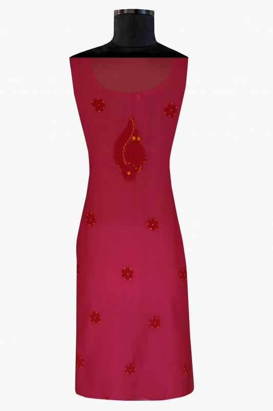 Ada Hand Embroidered Magenta Georgette Lucknowi Chikankari Unstitched Suit Piece A211187
