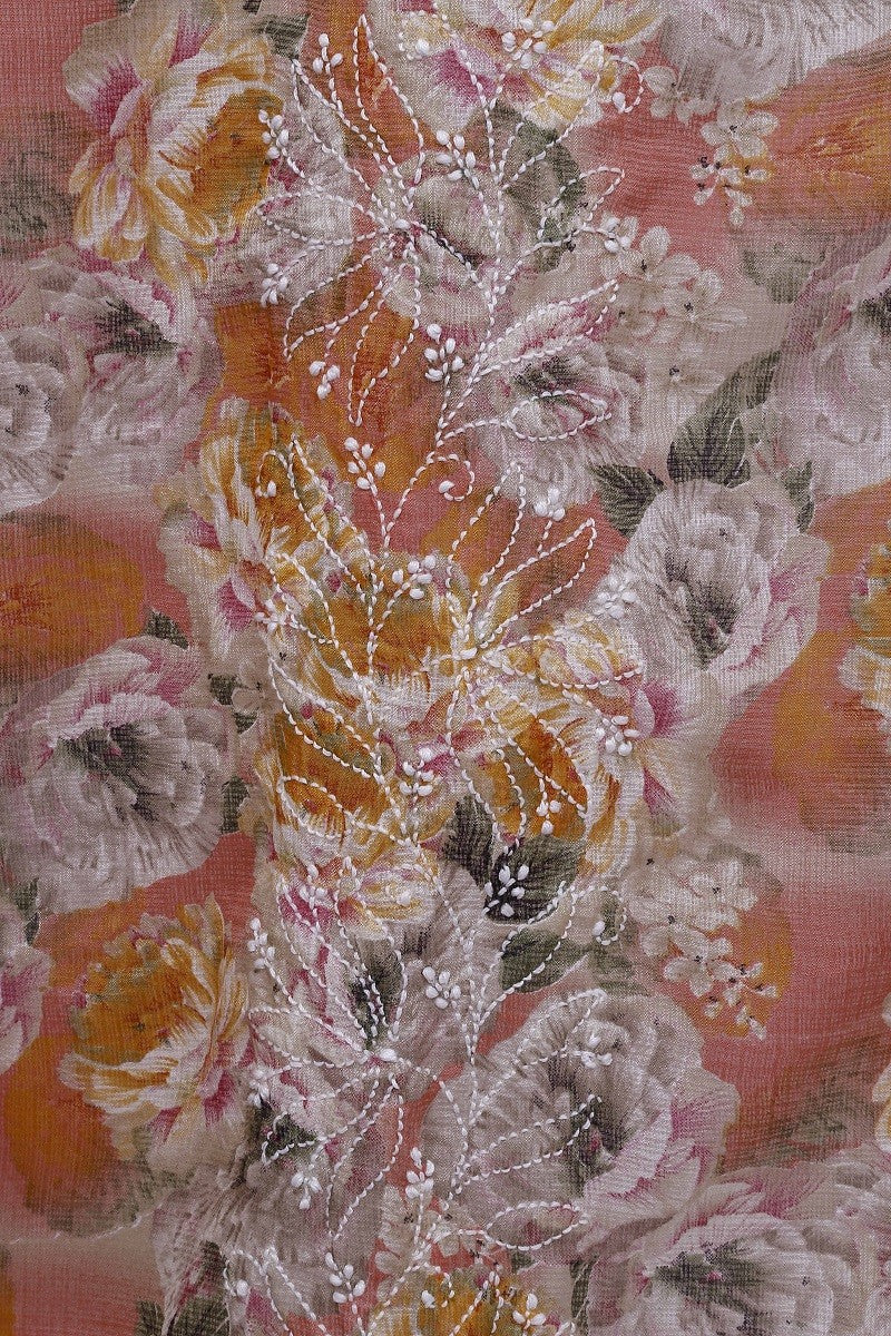 Ada Hand Embroidered Multi Kota Lucknowi Chikankari Curtain- A575684