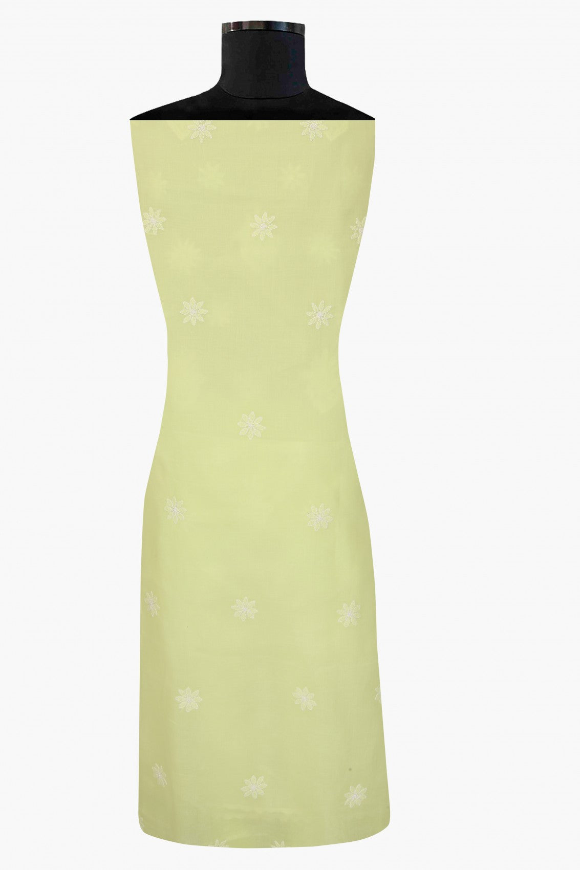 Ada Hand Embroidered Lemon Cotton Lucknowi Chikankari Unstitched Suit Piece A211209