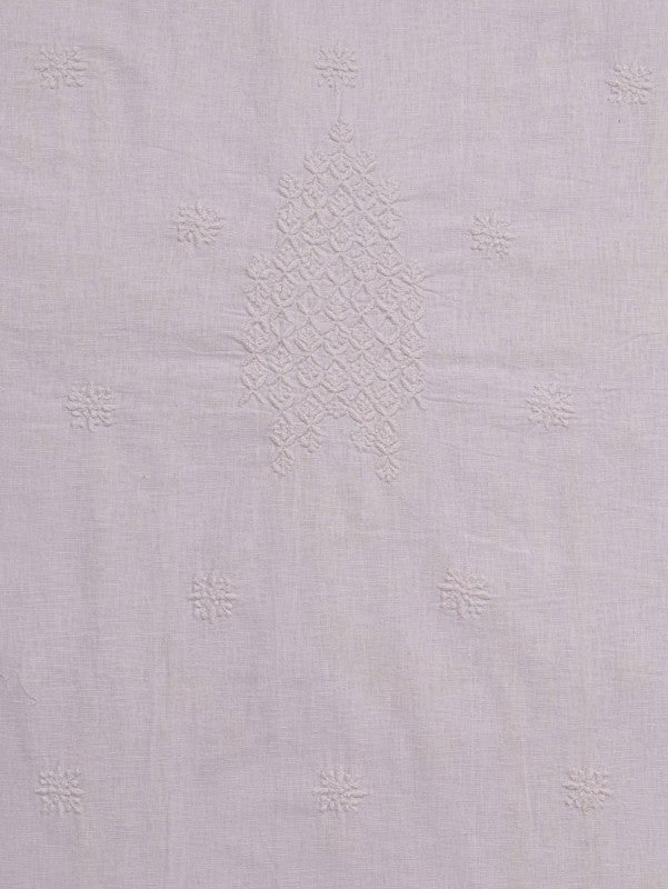 Ada Hand Embroidered White Linen Lucknowi Chikankari Unstitched Men's Kurta Piece 01A98591