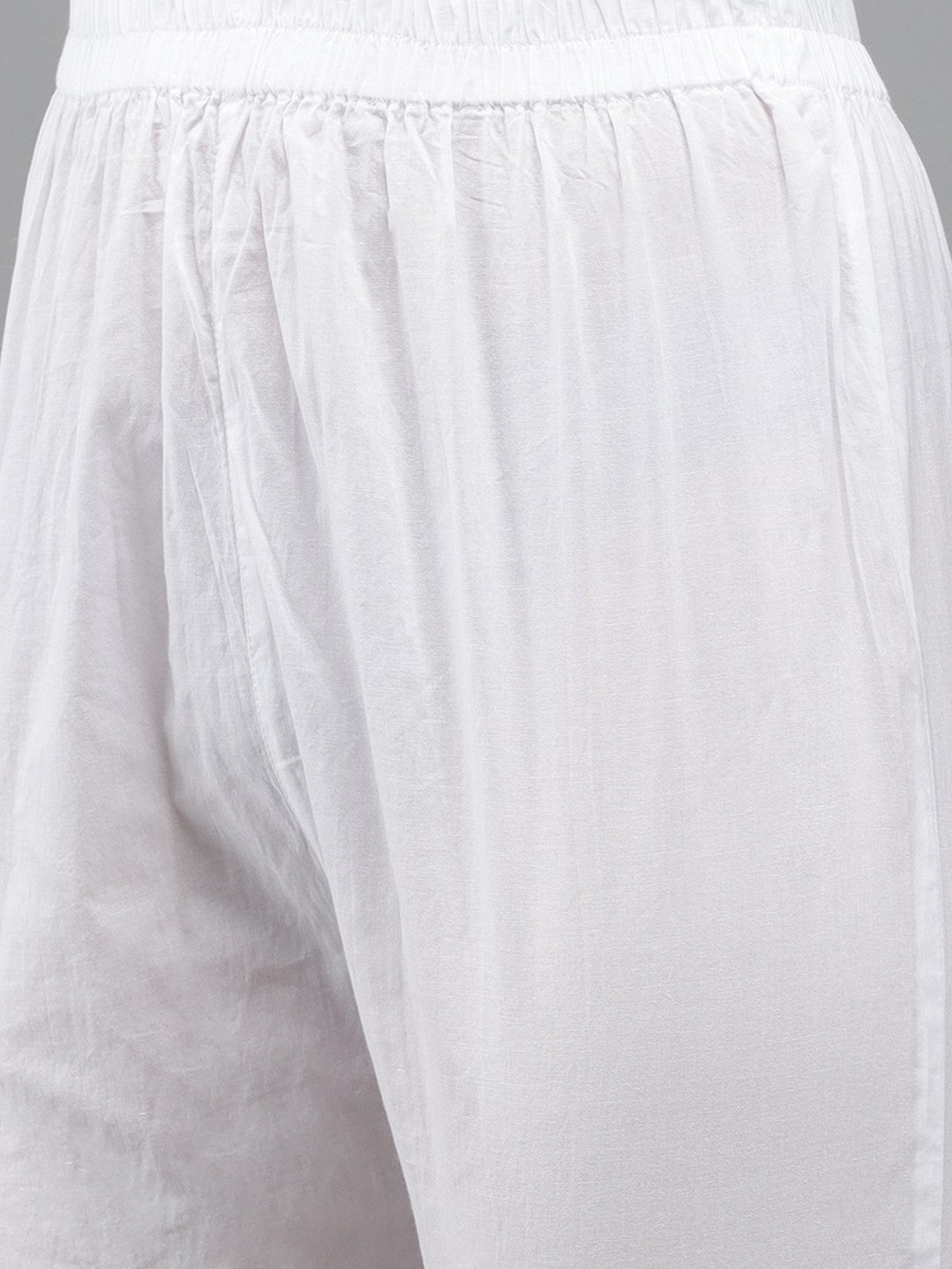 Ada Hand Embroidered White Cotton Lucknowi Chikankari Kurta Set A811213