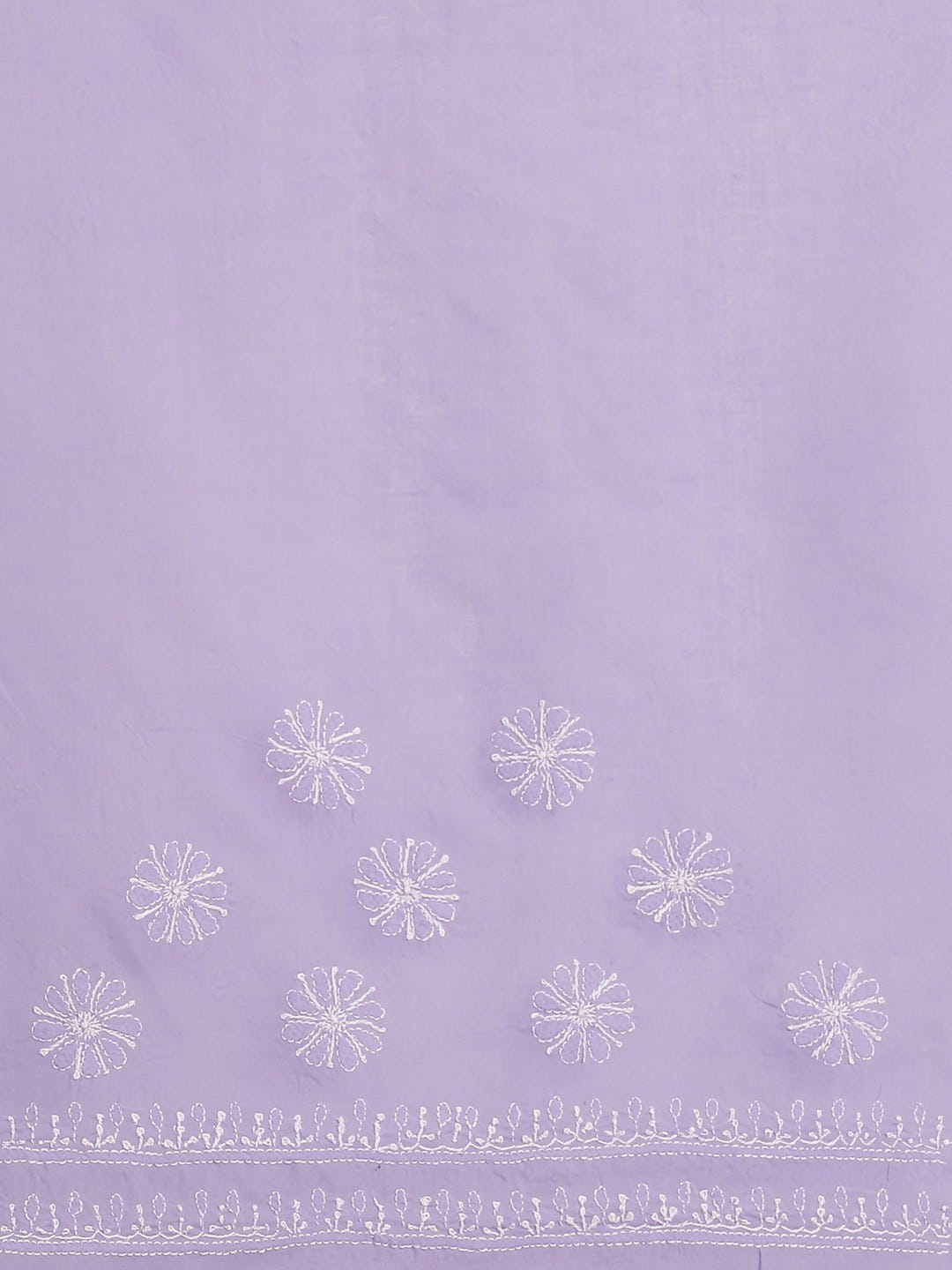 Ada Hand Embroidered Lavender Cotton Lucknow Chikan Saree With Blouse-A311249