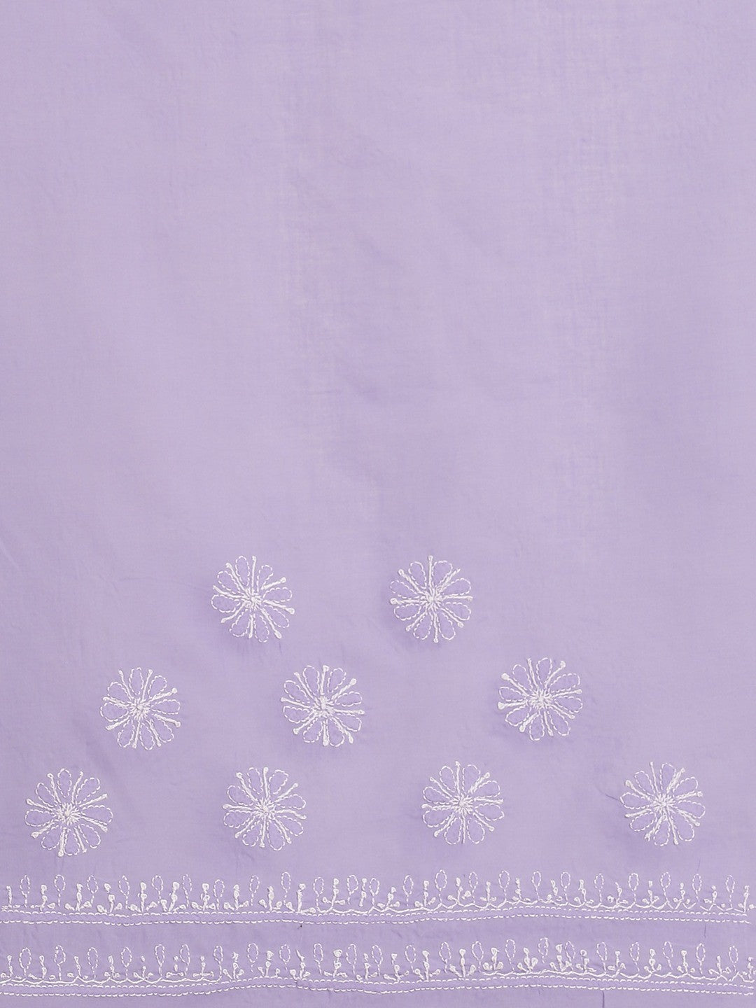 Ada Hand Embroidered Lavender Cotton Lucknow Chikan Saree With Blouse-A311249