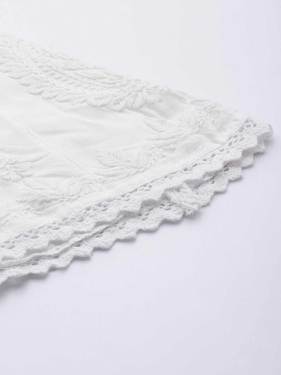 Ada Hand Embroidered White Rayon Lucknowi Chikankari Palazzo A711171