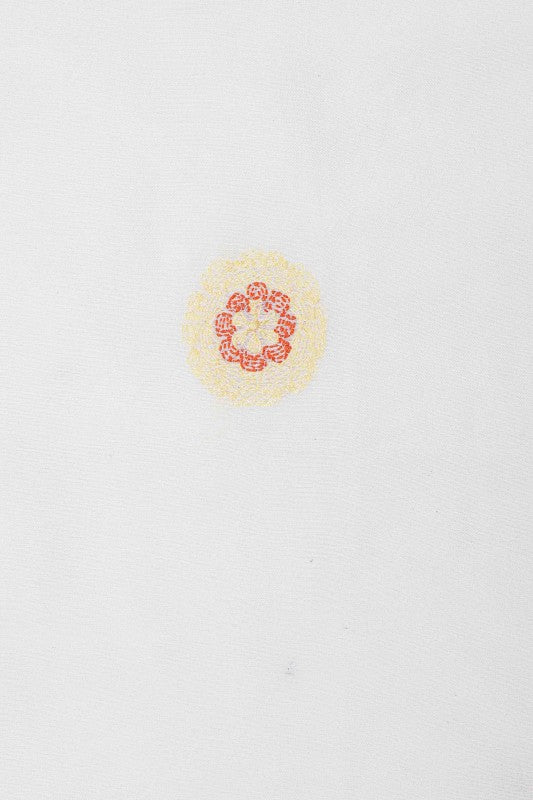 Ada Hand Embroidered Cream Chanderi Lucknowi Chikankari Saree With Blouse- A437929