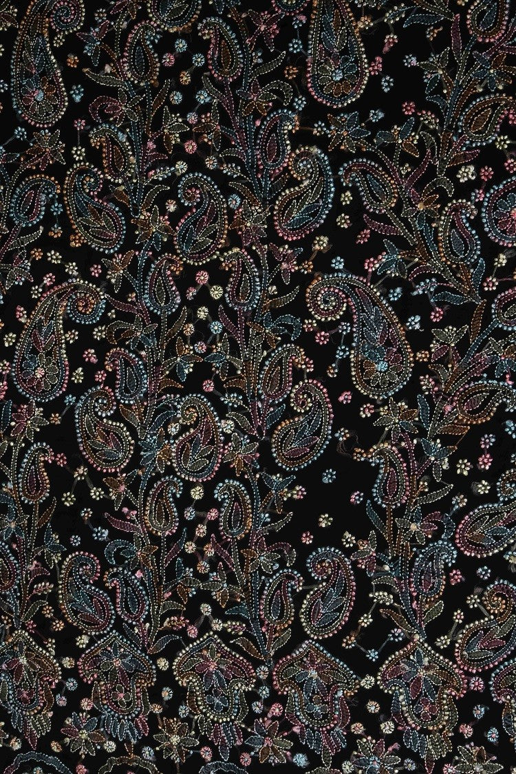 Ada Hand Embroidered Black Georgette Lucknowi Chikan Unstitched Suit Piece A211196