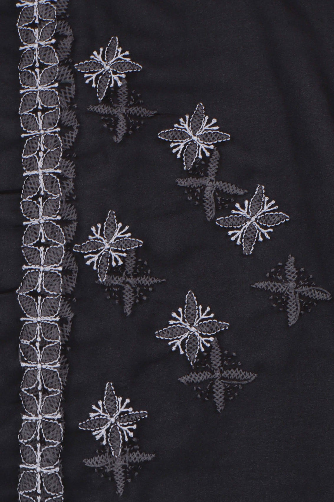 Ada Hand Embroidered Black Georgette Lucknowi Chikankari Saree with Blouse A568847