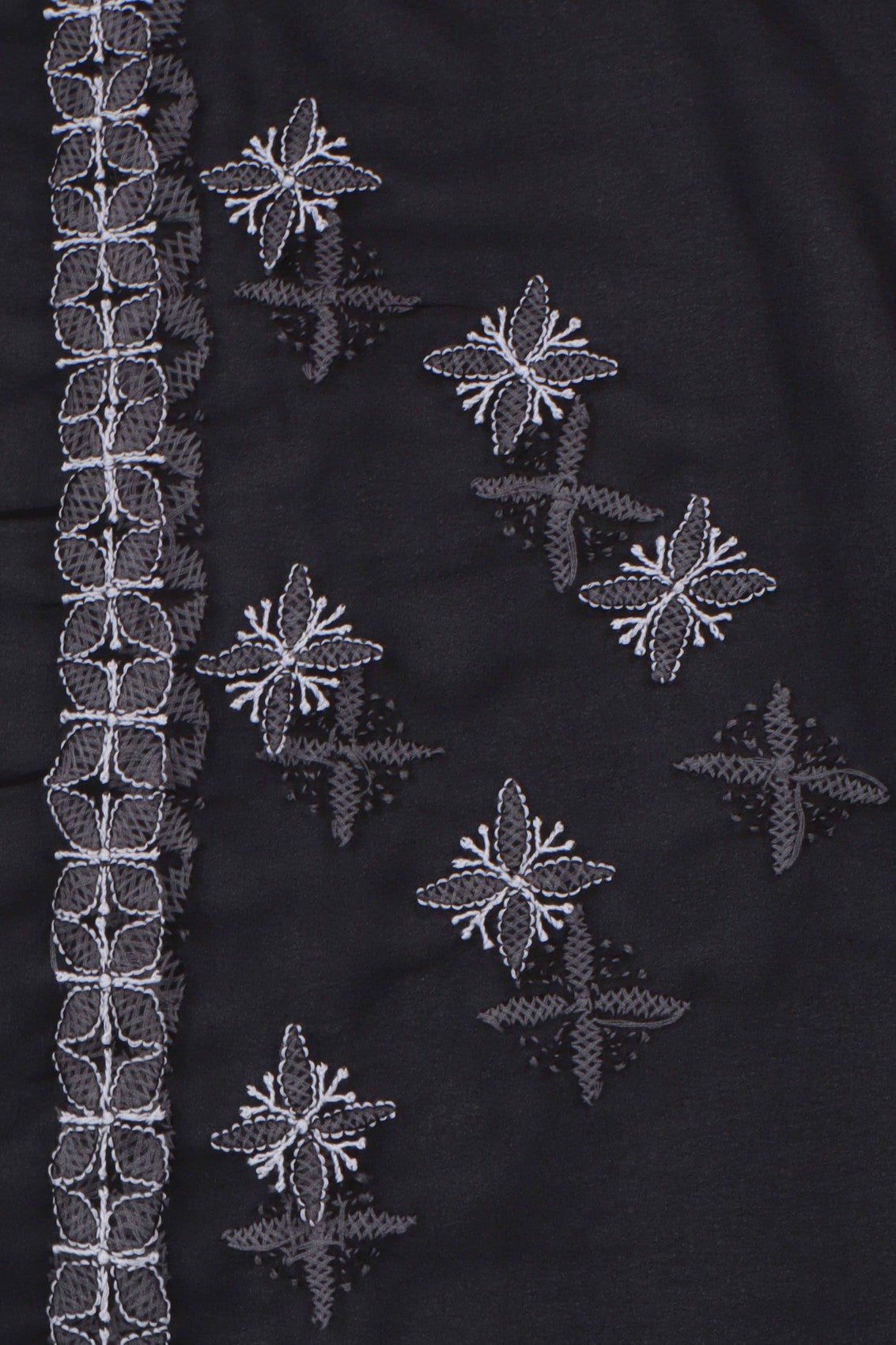 Ada Hand Embroidered Black Georgette Lucknowi Chikankari Saree with Blouse A568847