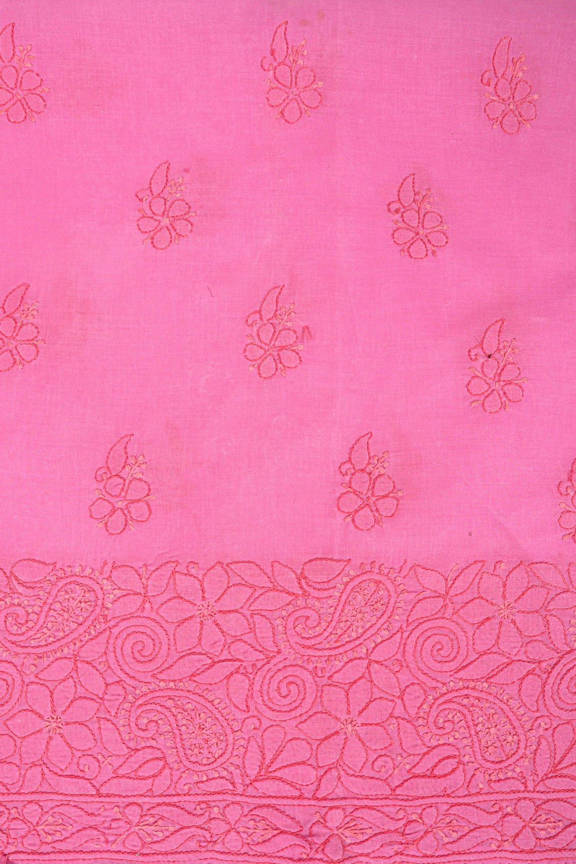 Ada Hand Embroidered Onion Pink Cotton Lucknowi Chikankari Unstitched Suit Piece A473709