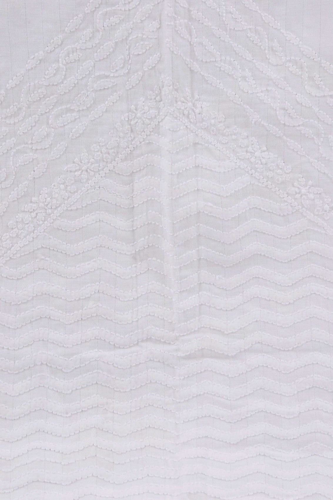 Ada Hand Embroidered White Cotton Lucknowi Chikankari Bed Sheet Set-A49701
