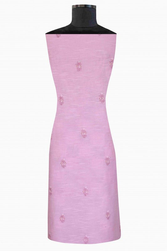 Ada Hand Embroidered Lavender Cotton Lucknowi Chikan Unstitched Suit Piece With Pearl & Sequinned Work -A461847