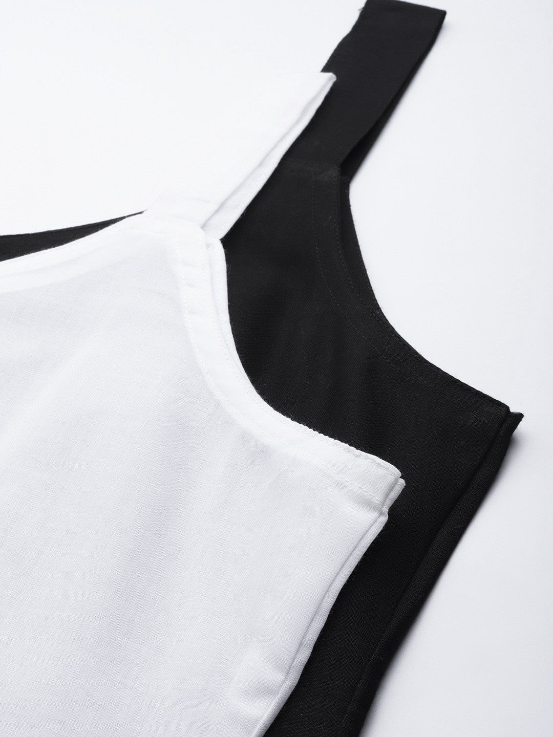 Ada White and Black Cotton Short Slips Combo of 2  A290175.