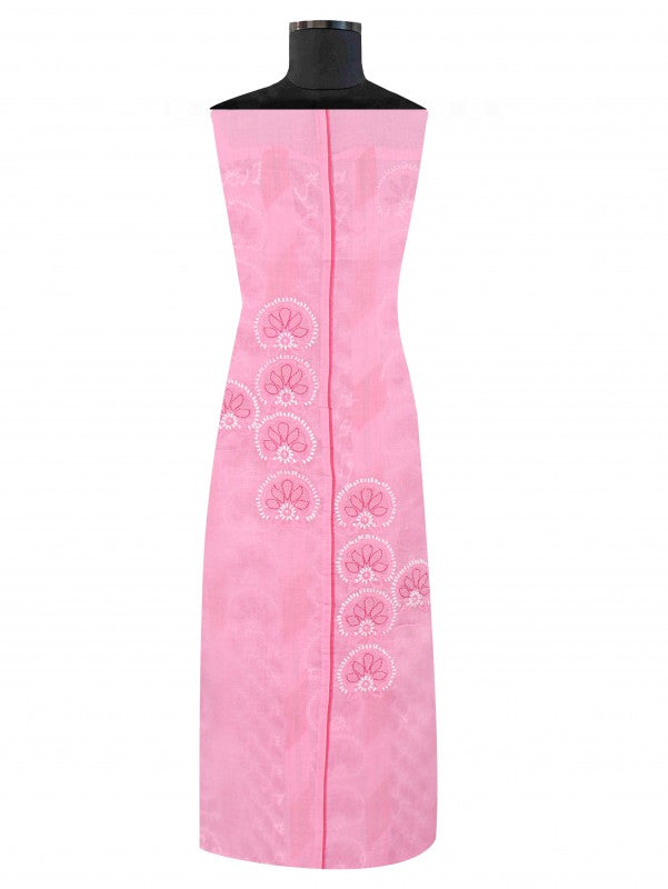 Ada Hand Embroidered Pink Cotton Lucknowi Chikankari Unstitched Suit Piece 01A106148