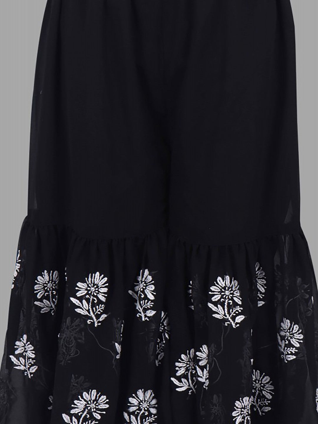 Ada Hand Embroidered Black Georgette Lucknowi Chikankari Palazzo A711160