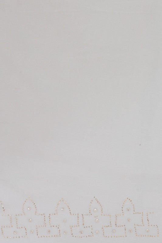 Ada Hand Embroidered White Pure Georgette Lucknowi Chikankari Saree/Blouse with Muqaish Work A590763