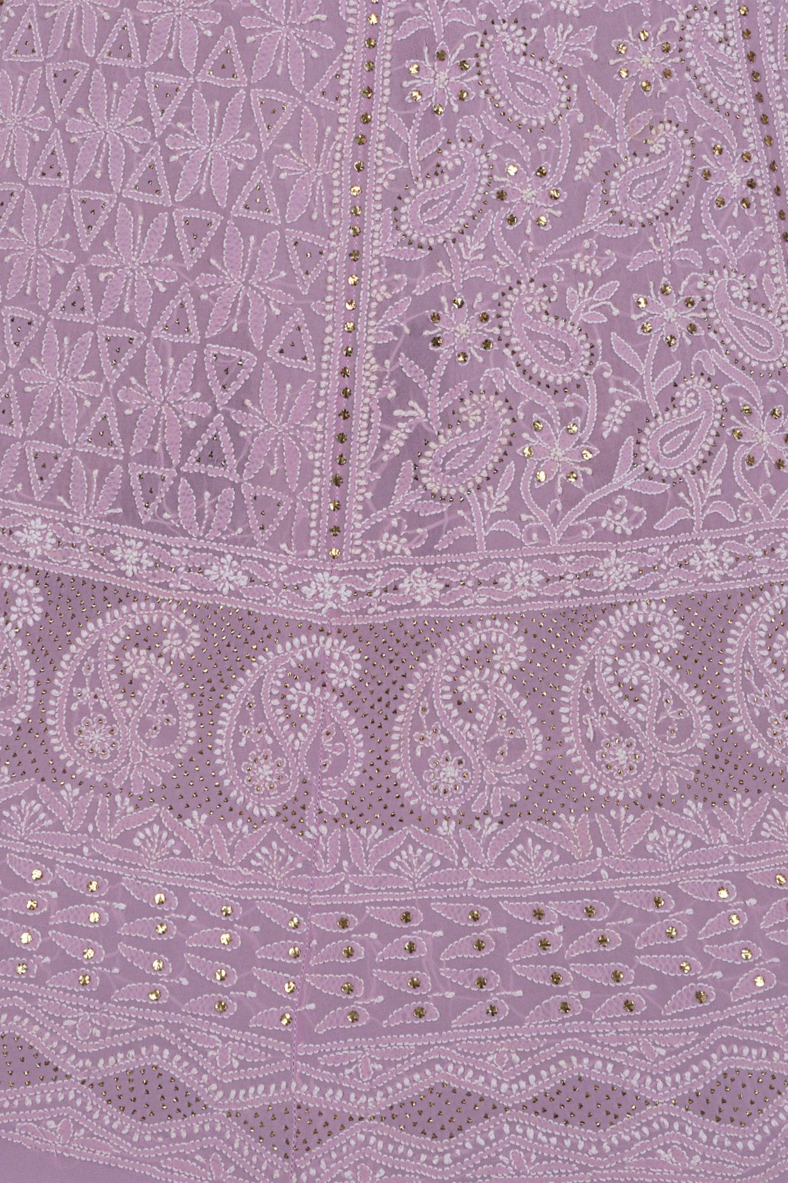 Ada Hand Embroidered Lavender Pure Georgette Lucknowi Chikankari Lehenga Skirt (only skirt) With Muqaish Work 01A42027