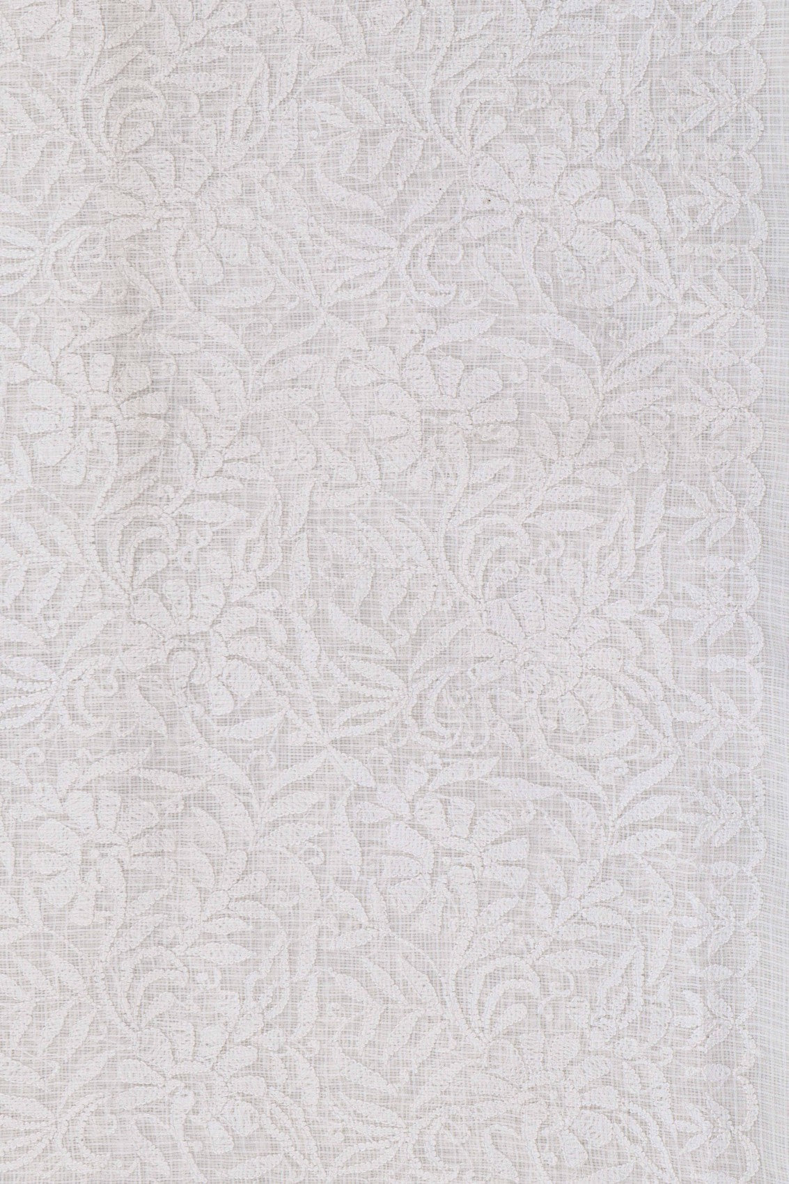 Ada Hand Embroidered White Kota Lucknowi Chikankari Dupatta A476114