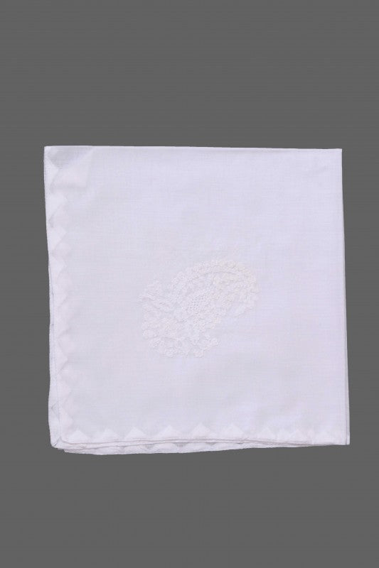 Ada Hand Embroidered White Linen Lucknowi Chikan Cocktail Set- A507035
