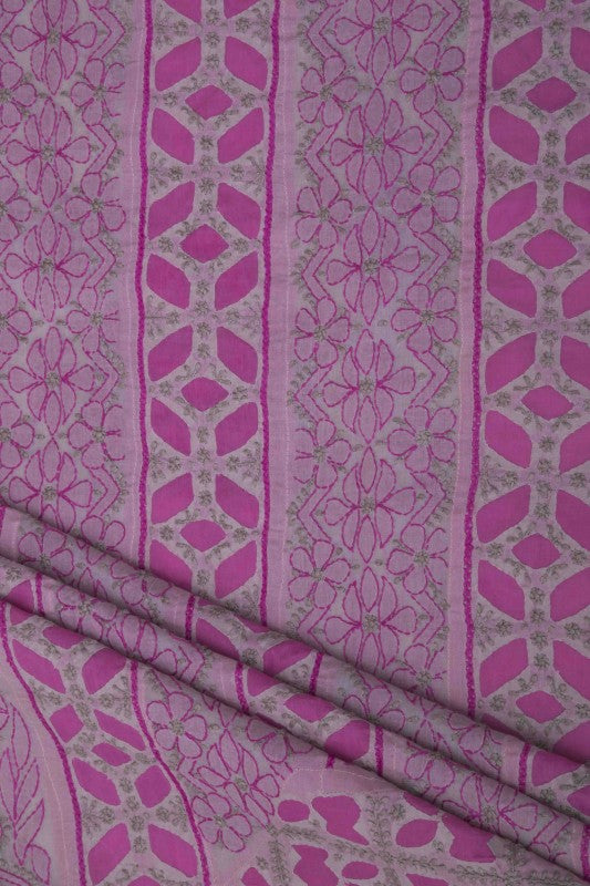 Ada Hand Embroidered Grey Cotton Lucknowi Chikankari Unstitched Suit Piece – A532711