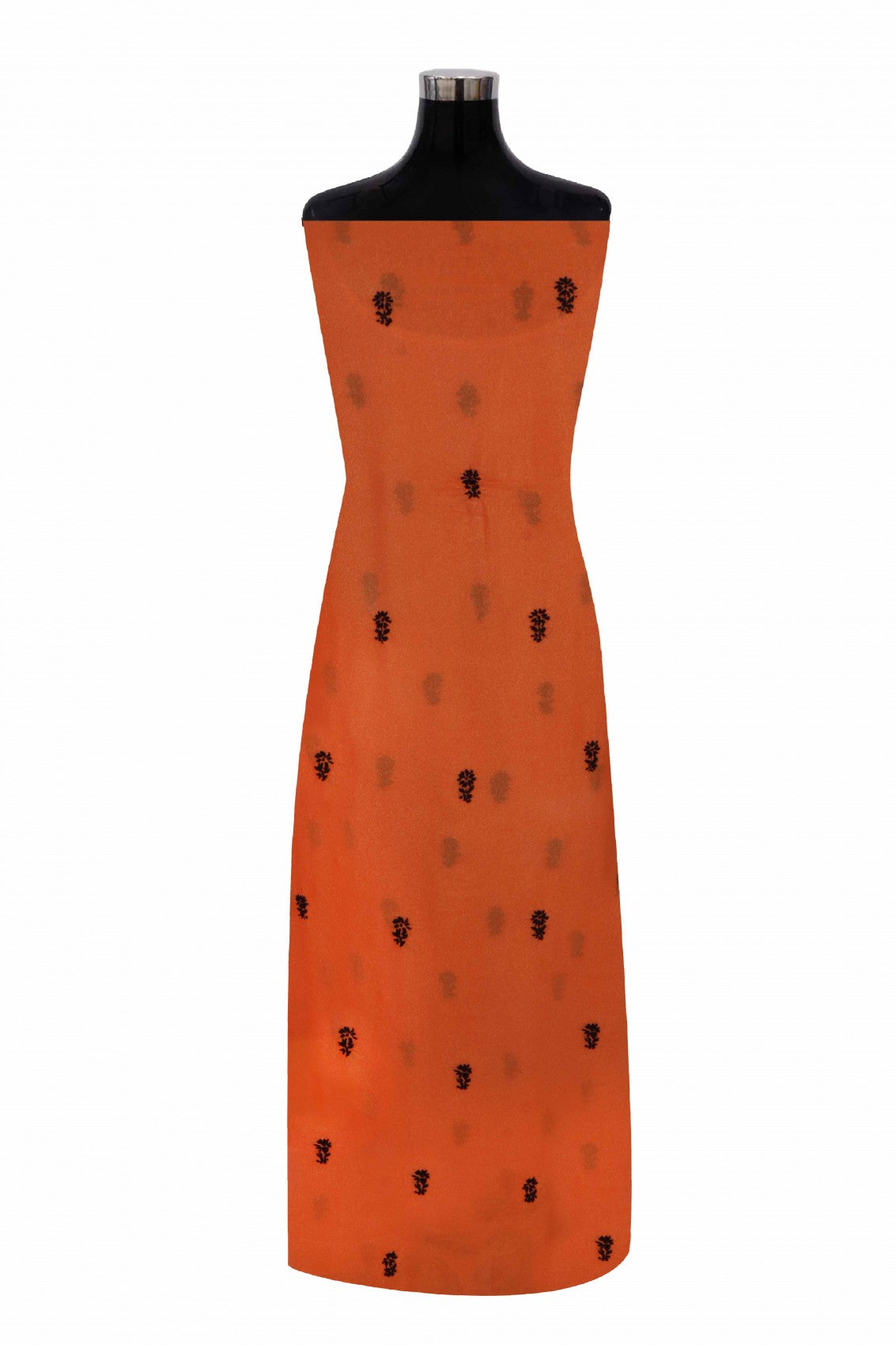 Ada Hand Embroidered Orange Georgette Lucknowi Chikankari Unstitched Kurta Piece A316182