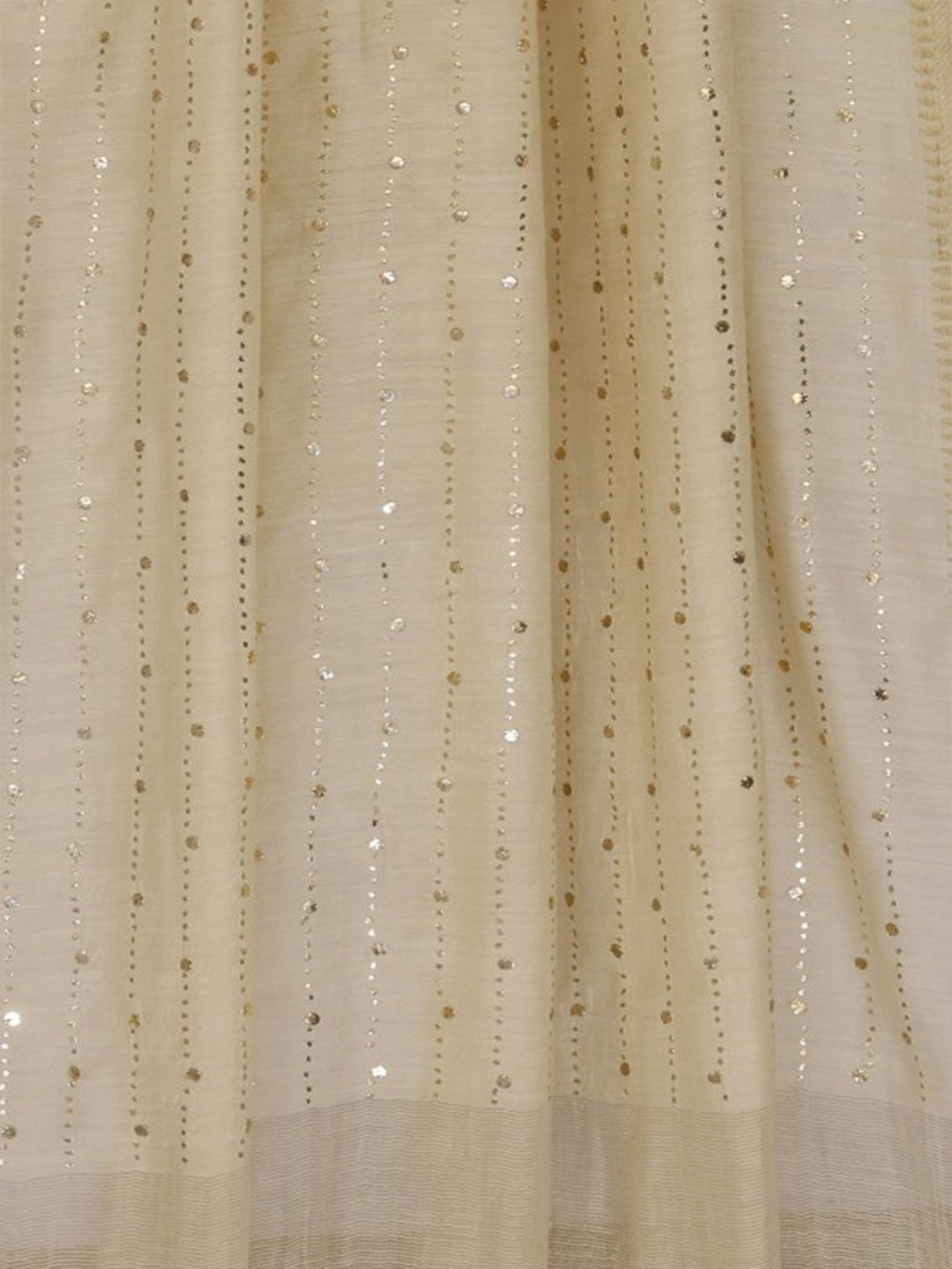 Ada Hand Embroidered Natural Fawn Silk Lucknowi Chikankari Dupatta With Muqaish Work A520531