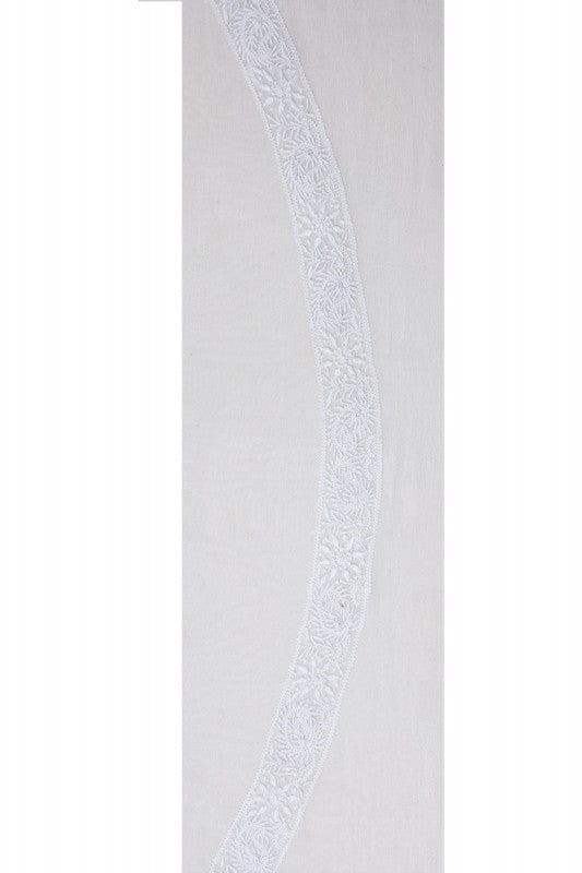 Ada Hand Embroidered White Pure Georgette Lucknowi Chikankari Unstitched Men's Kurta Piece A326786