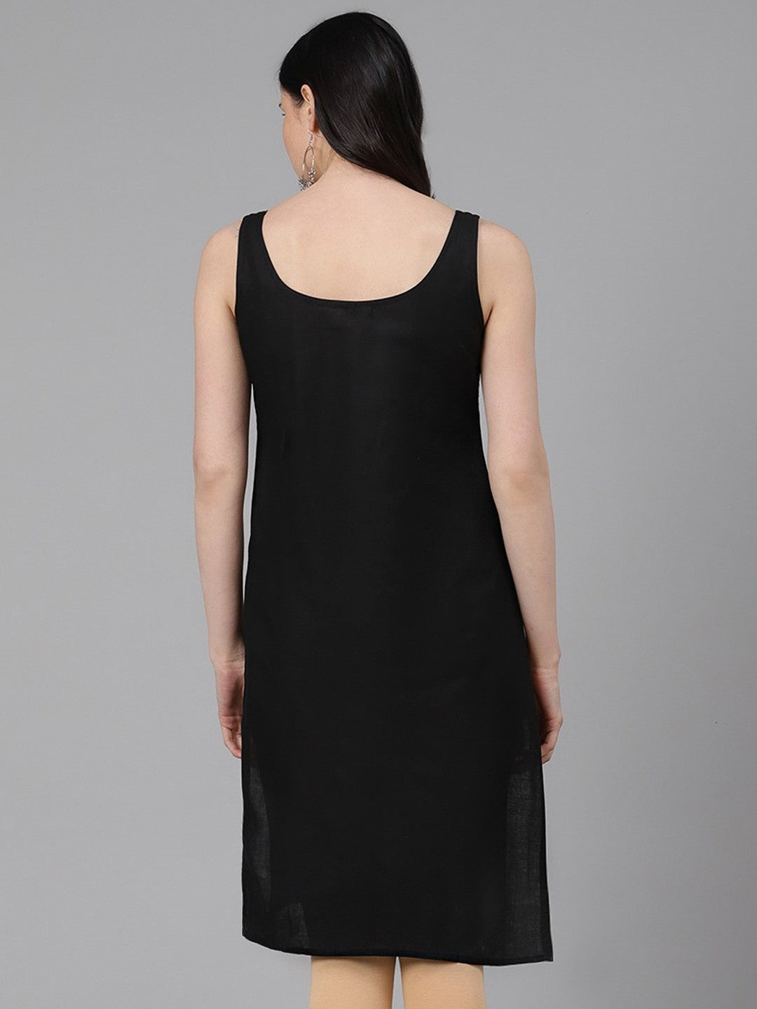Ada Black And Turquoise Blue Cotton Long Slips Combo of 2 A111133.