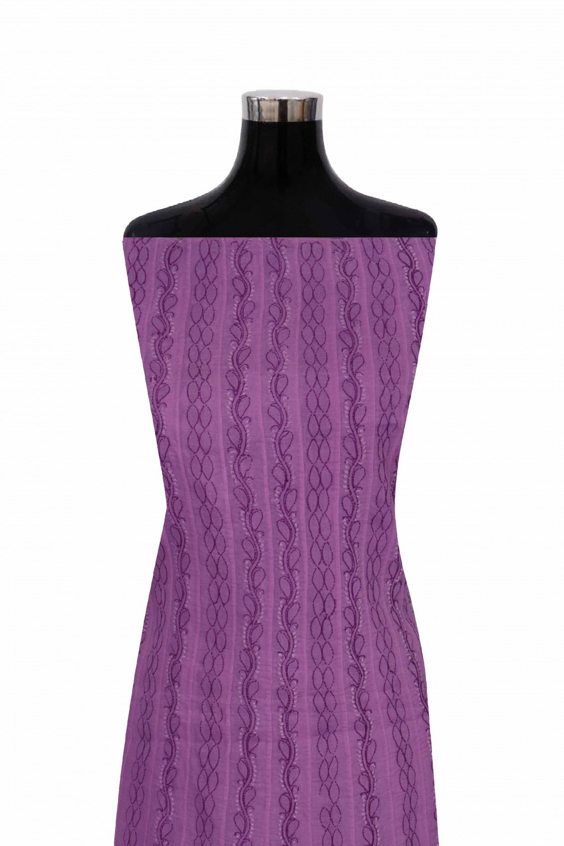 Ada Hand Embroidered Purple Cotton Lucknowi Chikankari Unstitched Anarkali Kurta Piece 01A123947