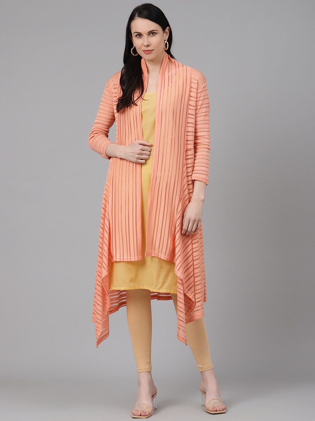 Ada Dark Fawn and Black Cotton Long Slips Combo of 2 A111128.