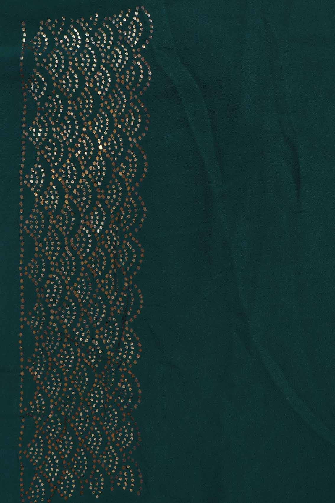 Ada Hand Embroidered Dark Green Pure Georgette Lucknowi Chikankari Saree/Blouse With Muqaish Work A456850