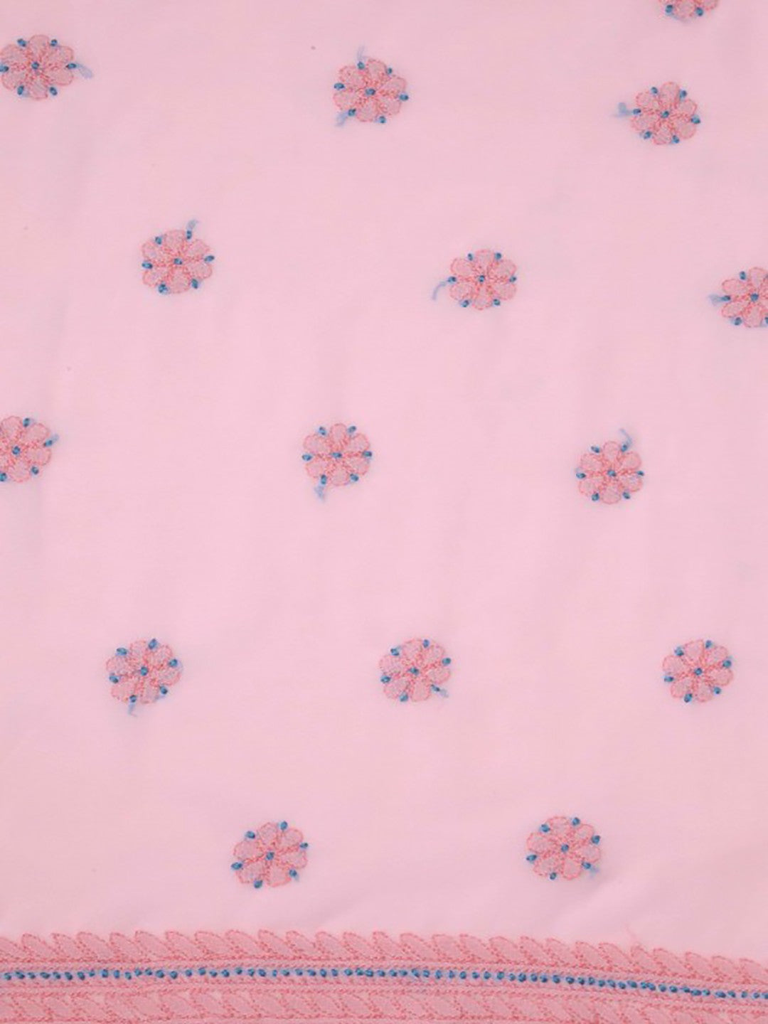 Ada Hand Embroidered Baby Pink Georgette Lucknowi Chikan Unstitched Suit Piece A211188