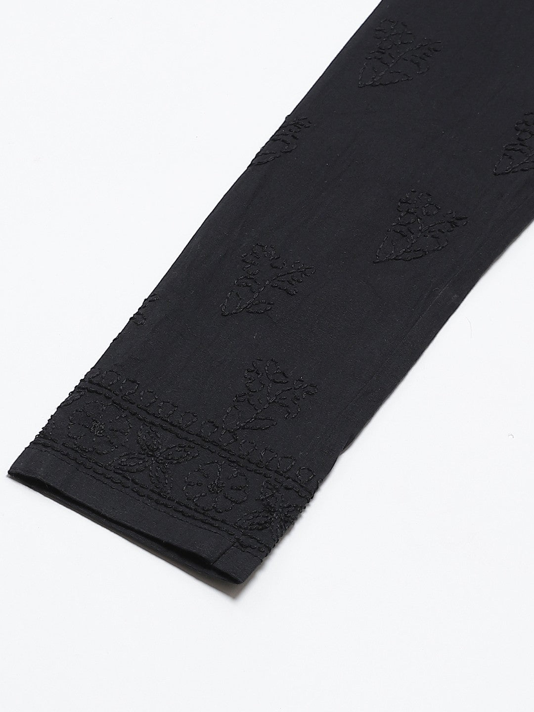 Ada Hand Embroidered Black Cotton Lucknowi Chikankari Churidar A358888