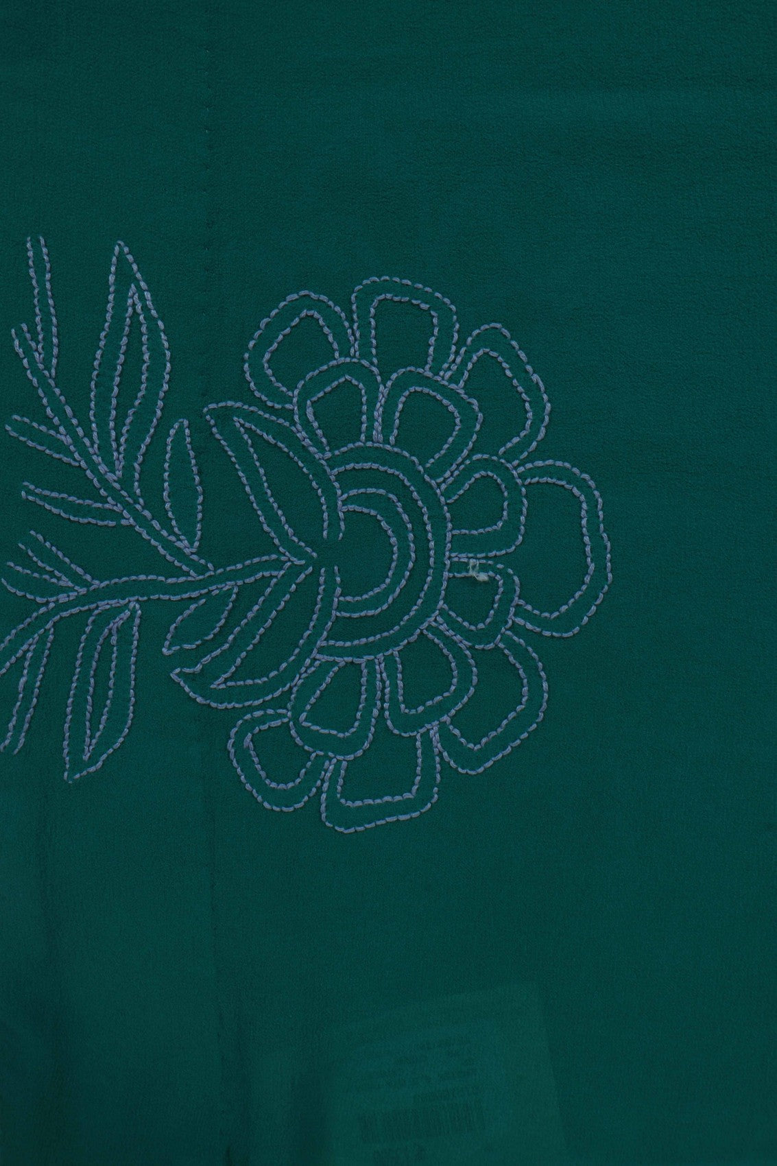 Ada Hand Embroidered Dark Green Pure Georgette Lucknowi Chikankari Saree with Blouse 01A100068